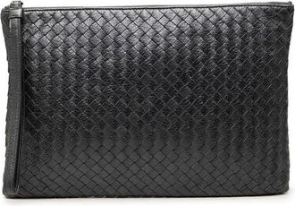 Bottega Veneta Pre-owned Bottega Veneta Metallic Leather Intrecciato Clutch Unisex AWIZQPWW1H3TQWN0