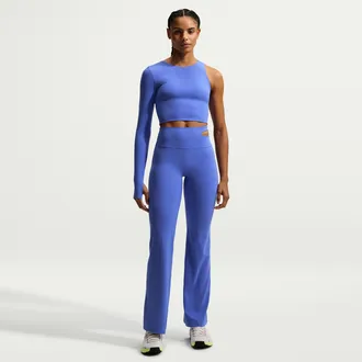 Nike Womens Zenvy High-Waisted Flared Leggings in Blue | IB9115-570