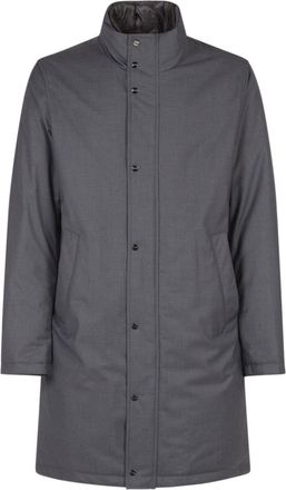 Herno Cappotto monopetto a collo alto - Grigio