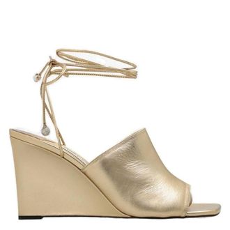 Jimmy Choo London Elyna 85 Metallic Wedge Sandals
