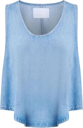 Dondup Top in Denim - Dames - Tops zonder mouwen - Blauw - L - Denim - Tops