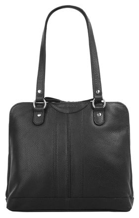 Betty Barclay Umh&auml;ngetasche BETTY BARCLAY, Damen, Gr. B/H/T: 35cm x 29cm x 9cm onesize, schwarz, Leder, Strukturmuster, Taschen Umh&auml;ngetasche, echt Leder