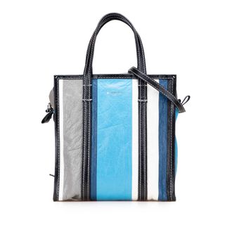 Balenciaga Gestreepte Leren Tote Bag
