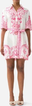Camilla Short Shirt Dress In Livin La Vida Rosa