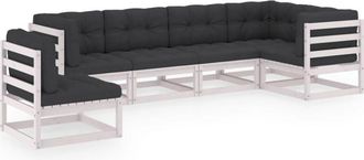 vidaXL Muebles de jardín 6 piezas con cojines de madera de pino maciza vidaXL