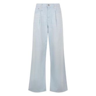 R13 Wide Jeans, female, Blue, Size: W27 Damon Pleated Wide-Leg Jeans