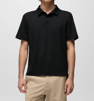 Prana Lightweight Short Sleeve Polo In Black