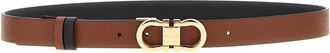 Ferragamo Reversible Hammered Leather Belt - Black