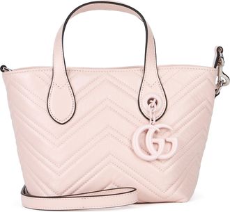 Gucci Womens Handbag Marmont Mini Pale Pink Leather Calf Skin Handbags Hand Bags