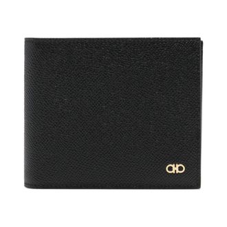 Ferragamo Micro Gancio Portemonnee - Heren - Accessoires - Zwart - Maat: ONE Size Leer