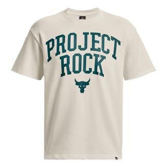 Under Armour Project Rock Heavyweight Terry Short Sleeve T-shirt Beige Teal 1377435-130