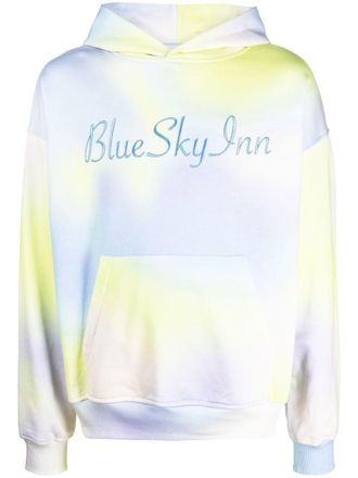 Blue Sky Inn logo-embroidered tie dye hoodie
