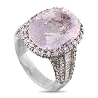 Luxury Bazaar Platinum 2.38ct Pink Diamond and Kunzite Ring MF02-080326