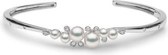 Yoko London 18kt white gold Raindrop pearl and diamond bracelet - women - 18kt White Gold/Akoya Pearl/Diamond - OS - Silver