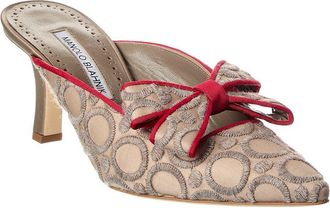 Manolo Blahnik Cicolu 70 Canvas Mule