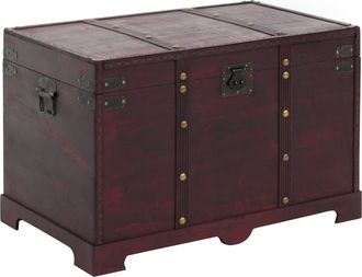Hhg Cofre Madera Cofre Madera Cofre Del Tesoro Valla Aspecto Antiguo 49x77x47cm, Angular