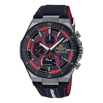 Casio EDIFICE Leisure Waterproof /Red Solar Powered Mens Black Analog EFS-560HR-1APR