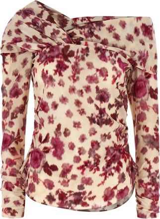 Isabel Marant Danka Stretch-Silk Top - Dames - Blouses - Roze - M - Overhemden