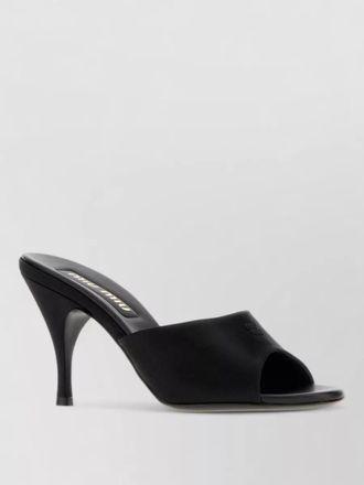 Miu Miu satin stiletto heel open toe mules