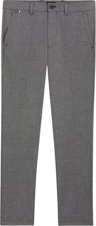 HUGO BOSS Slim-fit Broek in Melange Stretchstof - Heren - Nette broeken - Grijs - W31 L34 - Katoen - Broeken