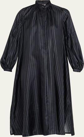 Max Mara Sabbia Pinstripe Silk Midi Dress