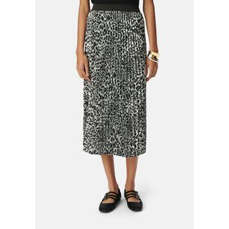 Ikks Pliss&eacute; midi-rok met luipaardprint, elastische tailleband