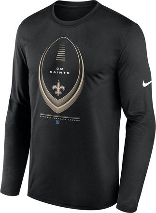 Nike New Orleans Saints Legend Icon Nike Mens Dri-FIT NFL Long-Sleeve T-Shirt in Black | NKHT00A7W-NDB