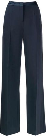 Ermanno Scervino Broeken, Dames, Blauw, S, High Waist Wide Broeken
