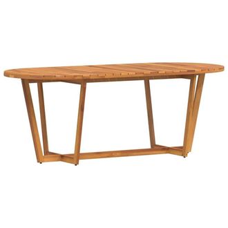 Berkfield Home Garden Dining Table Oval 200x90x75 cm Solid Wood Acacia in Brown | Size: 200 x 90 x 75 cm