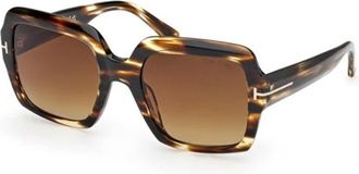 Tom Ford Kaya Ft 1082 55F Zonnebril - Dames - Zonnebrillen - Bruin - 54 MM - Accessoires