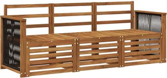 vidaXL Juegos De Sof&aacute;s 3 Uds. Madera De Acacia S&oacute;lida Vidaxl