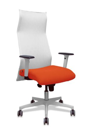 Piqueras y Crespo Silla De Oficina Piqueras Y Crespo 54br65g Blanco Naranja Oscuro