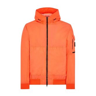 Stone Island Heren, Jassen, Oranje, Maat: M Polyamide
