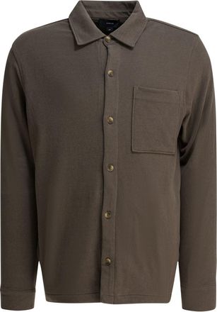 Vince Cotton Suede Overshirt Jacket