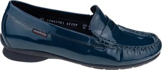 Mephisto Groene Patentleren Moccasin - Brede Pasvorm - Dames - Loafers - Groen - 41 EU - Schoenen