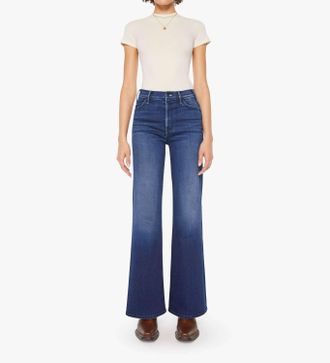 Mother The Hustler Roller Sneak Jeans In Blue