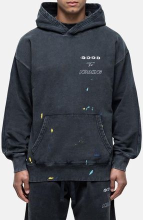 Good For Nothing Nevada Black Paint Relaxed Hoodie at Nordstrom, Size Medium Uk