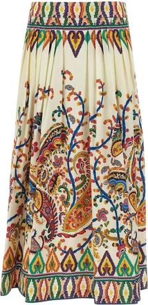 Etro Midi Pliss&eacute; Rok - Dames - Maxi Rokken - Veelkleurig - S - Katoen - Rokken