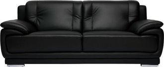 Miliboo Miliboo - Sof&aacute; De Piel De B&uacute;falo De Dise&ntilde;o 3 Plazas Negro Tamara