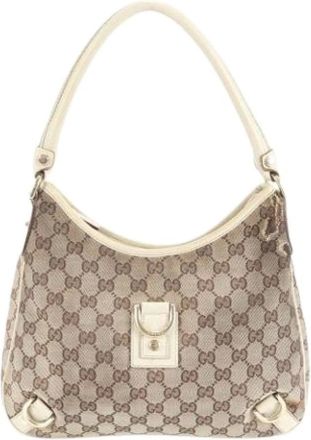 Gucci Pre-owned Shoulder Bags, female, Brown, Size: ONE SIZE Pre-owned Vintage Canvas Shoulder Bag