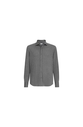 Brunello Cucinelli Lightweight jersey shirt in Dark Grey at Nordstrom, Size 5X-Large Eu
