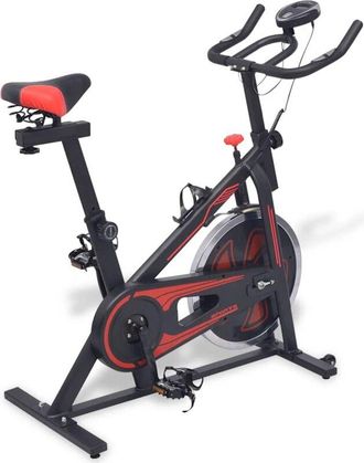 vidaXL Vidaxl - Cyclette Ellittica con Sensori a Impulso Nera e Rossa