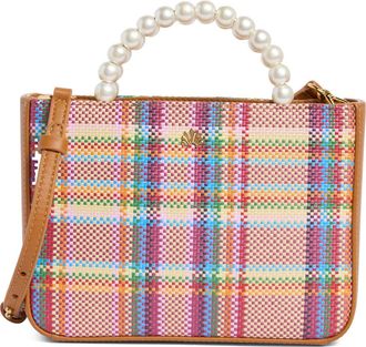 Lele Sadoughi Mini Maya Raffia Tote in Picnic Plaid at Nordstrom Rack