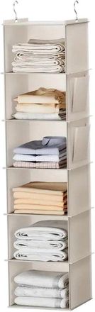 OEM Organizador Colgante - Organizador De Armario - Almacenamiento De Ropa - Bolsillos Laterales - 6 Estantes - Beige