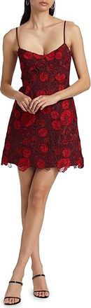 Monique Lhuillier Womens Arielle Sleeveless Short Dress In Crimson