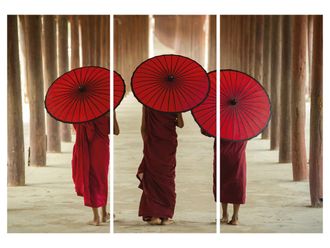 Schubiger M&ouml;bel Digitaldruck auf Acrylglas M&ouml;nche mit Schirmen