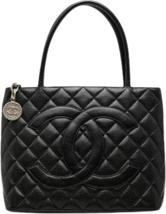 Chanel Pre-owned Medallion Tote Bag - Dames - Vintage Handtas - Zwart - ONE Size - Leer - Vintage