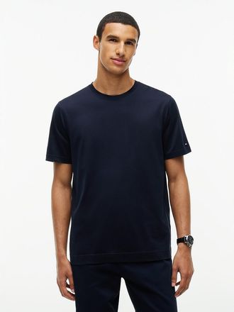 Tommy Hilfiger Mens New York Label Classic Crewneck T-Shirt - Navy Blue - M