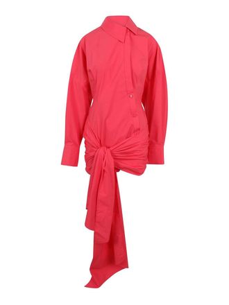 The Attico Knotted shirt mini dress