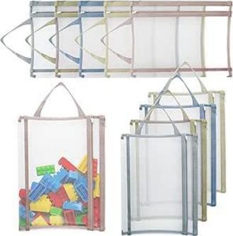 OEM Bolsas De Almacenamiento Con Cremallera Doble - Tama&ntilde;o A4 - Con Asa - Para Juguetes Escuela Y Oficina - Pl&aacute;stico Transparente Transpirable - Paquete D